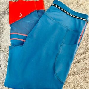 Zyia Active Game Day Blue and Red Leggings (Size 16/18)